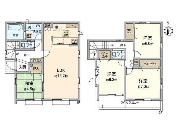 八王子市小門町 新築戸建5号棟 間取図(平面図)