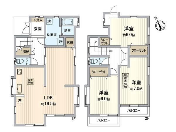 八王子市大和田町6丁目 戸建 間取図(平面図)
