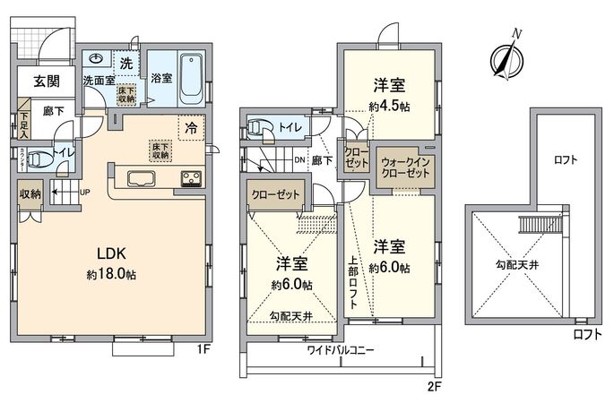 八王子市散田町2丁目 新築戸建1号棟 間取図(平面図) 八王子市散田町2丁目 新築戸建1号棟 間取図(平面図)
