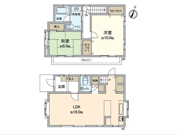 八王子市石川町 戸建 間取図(平面図) 八王子市石川町 戸建 間取図(平面図)