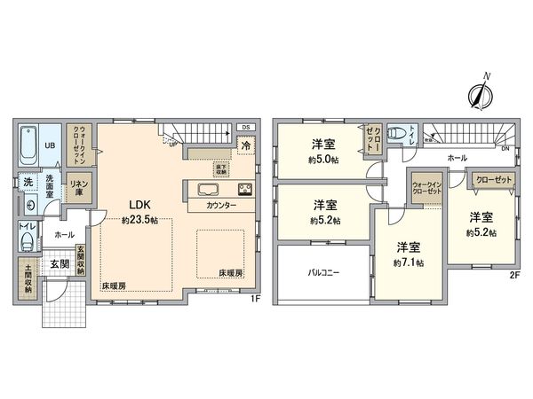 八王子市北野台2丁目 新築戸建 間取図(平面図)
