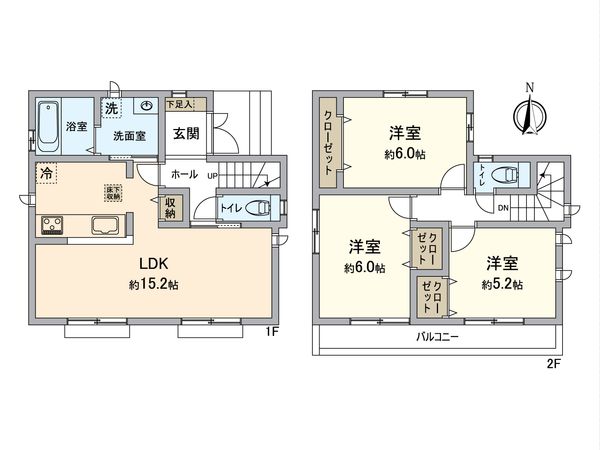 八王子市散田町2丁目 新築戸建 B号棟 間取図(平面図)
