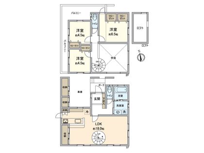 八王子市元八王子2丁目 戸建 間取図(平面図)