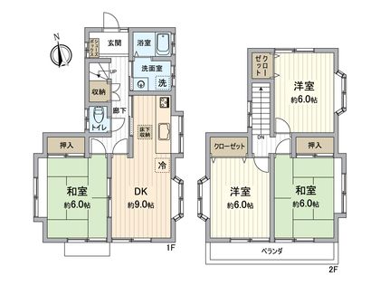 八王子市四谷町 戸建 間取図(平面図)
