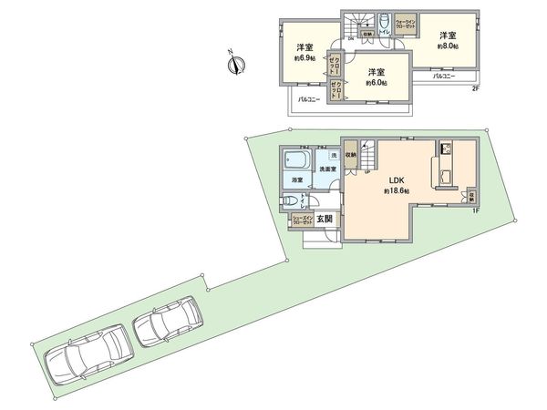 八王子市楢原町 戸建 間取図(平面図)