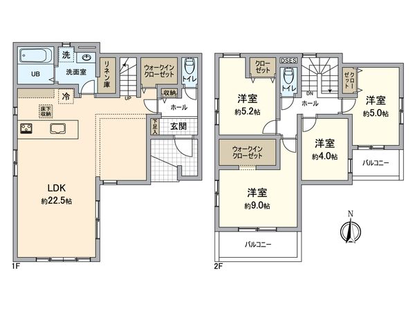 八王子市富士見町 新築戸建 1号棟 間取図(平面図)
