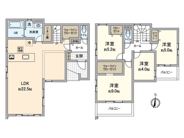 八王子市富士見町 新築戸建 1号棟 間取図(平面図)