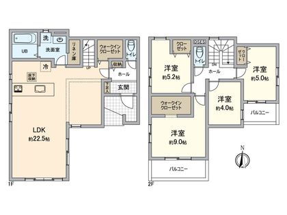 八王子市富士見町 新築戸建 1号棟 間取図(平面図)