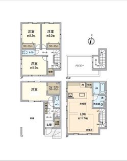 八王子市子安町4丁目 新築戸建2号棟 間取図(平面図)