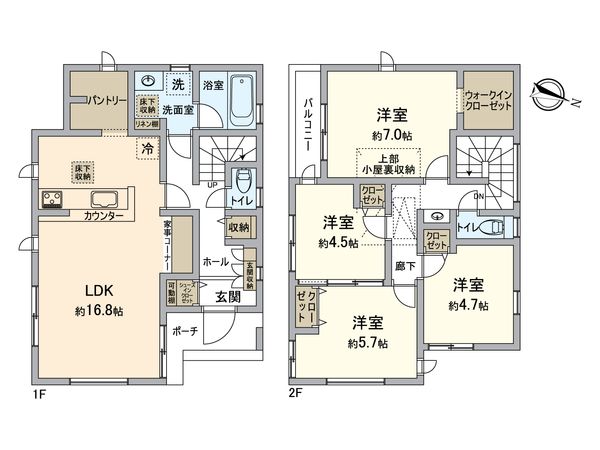 日野市多摩平6丁目 新築戸建 3号棟 間取図(平面図) 日野市多摩平6丁目 新築戸建 3号棟 間取図(平面図)