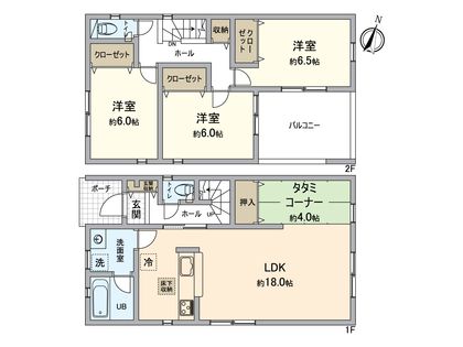八王子市川口町 新築戸建 1号棟 間取図(平面図)