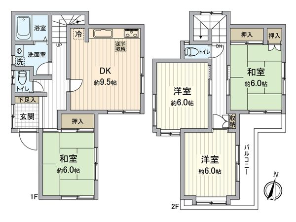 日野市日野台2丁目 戸建 間取図(平面図) 日野市日野台2丁目 戸建 間取図(平面図)