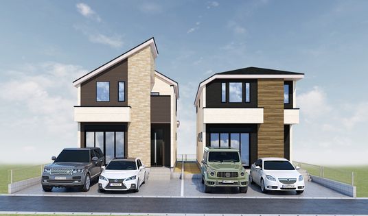 八王子市富士見町 新築戸建 1号棟 外観パース図