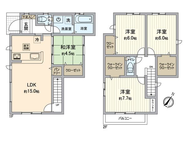 日野市西平山5丁目 新築戸建 間取図(平面図)