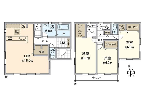 八王子市清川町 戸建 間取図(平面図)