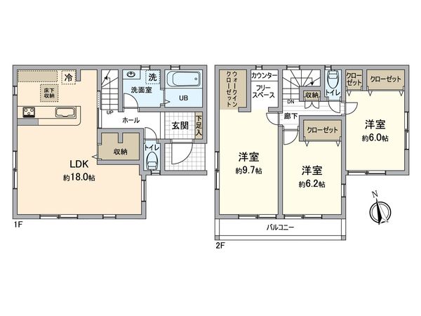 八王子市清川町 戸建 間取図(平面図)