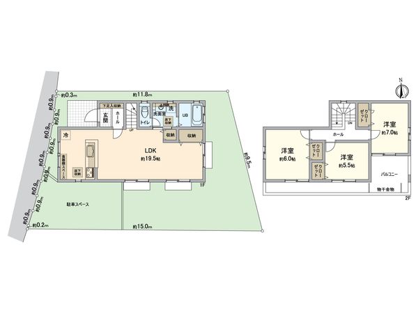 八王子市石川町 戸建 間取図(平面図) 間取図(平面図)