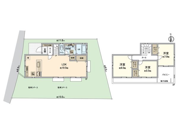 八王子市石川町 戸建 間取図(平面図) 八王子市石川町 戸建 間取図(平面図)