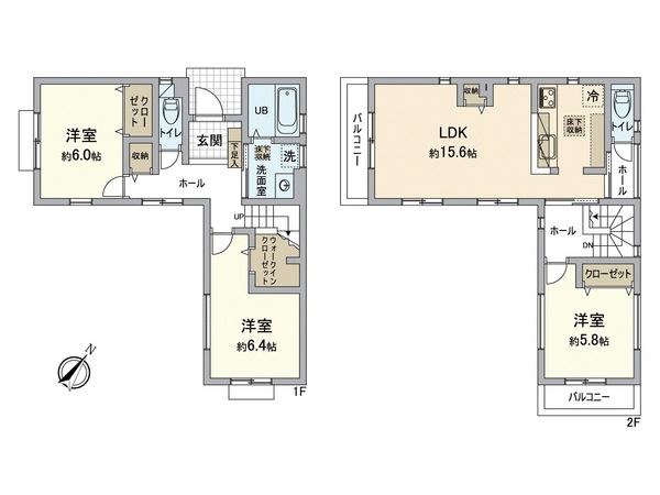 八王子市大和田町1丁目 戸建 間取図(平面図) 八王子市大和田町1丁目 戸建 間取図(平面図)