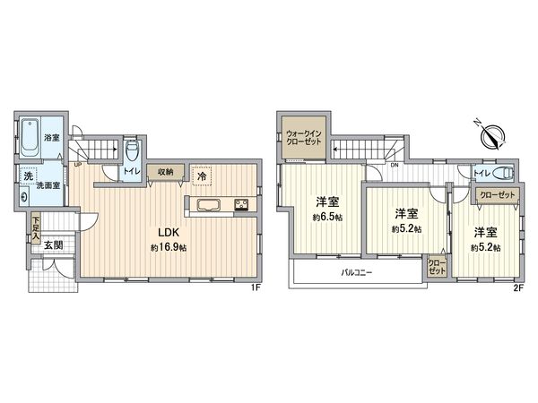 八王子市片倉町 戸建 間取図(平面図)