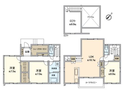 八王子市東浅川町 新築戸建 間取図(平面図)