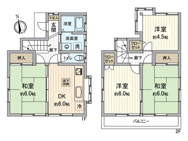 八王子市石川町 戸建 間取図(平面図) 八王子市石川町 戸建 間取図(平面図)