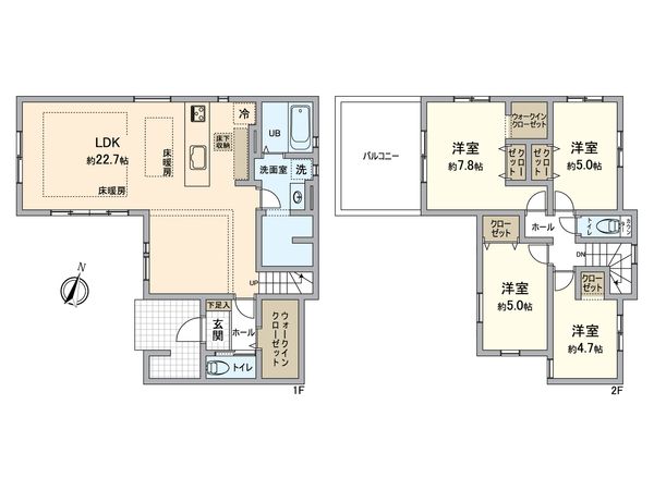 八王子市めじろ台4丁目 新築戸建 1号棟 間取図(平面図)