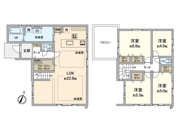 八王子市めじろ台4丁目 新築戸建 3号棟 間取図(平面図)