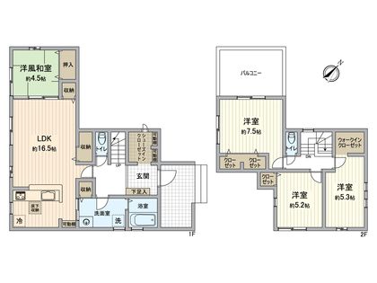 八王子市泉町 新築戸建 1号棟 間取図(平面図)
