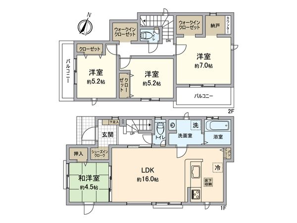 八王子市石川町 新築戸建7号棟 間取図(平面図)