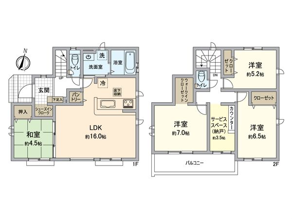 八王子市石川町 新築戸建13号棟 間取図(平面図)