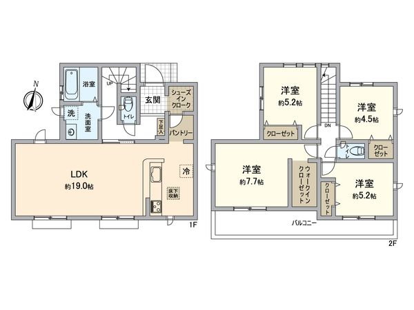 八王子市石川町 新築戸建14号棟 間取図(平面図)