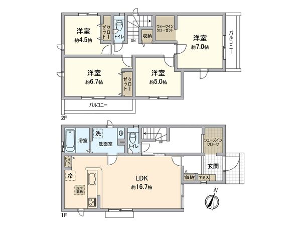 八王子市石川町 新築戸建16号棟 間取図(平面図)