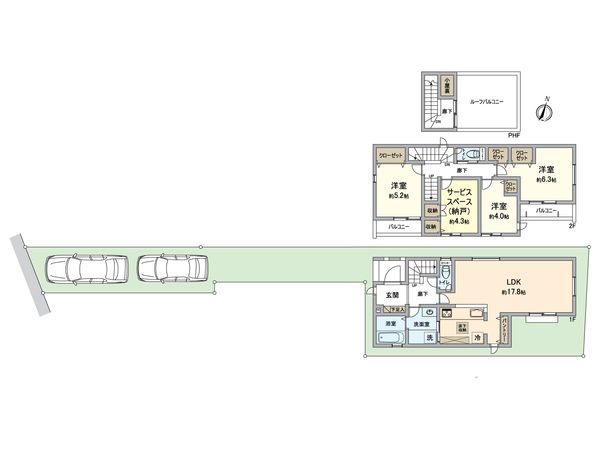 八王子市北野町 新築戸建 1号棟 間取図(平面図)