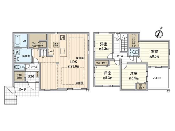 八王子市めじろ台3丁目 新築戸建1号棟 間取図(平面図) 八王子市めじろ台3丁目 新築戸建1号棟 間取図(平面図)
