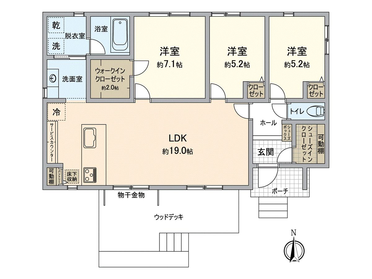 八王子市館町 新築戸建 64号棟 間取図(平面図) 間取図(平面図)