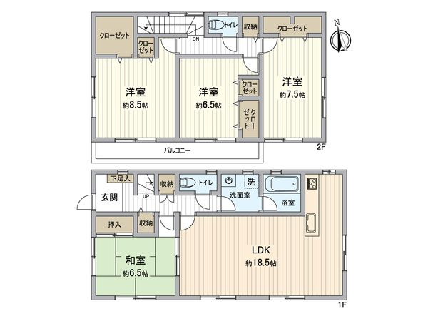 八王子市片倉町 戸建 間取図(平面図) 間取図(平面図)