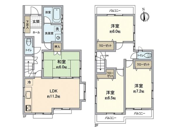 八王子市子安町2丁目 戸建 間取図(平面図)