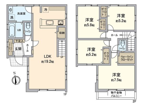 日野市日野台2丁目 新築戸建 1号棟 間取図(平面図)