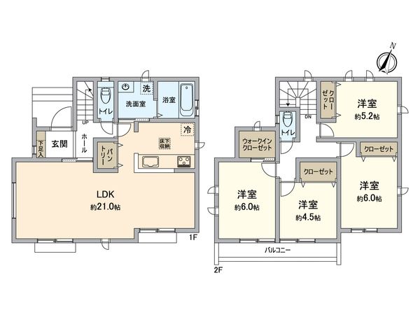 八王子市めじろ台4丁目 新築戸建 間取図(平面図) 八王子市めじろ台4丁目 新築戸建 間取図(平面図)