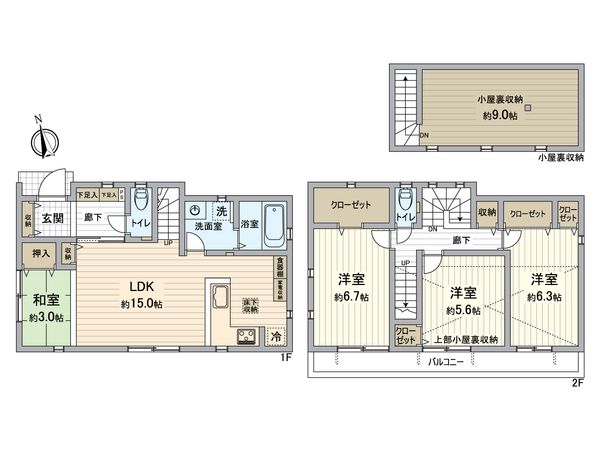 立川市幸町5丁目 戸建 間取図(平面図)
