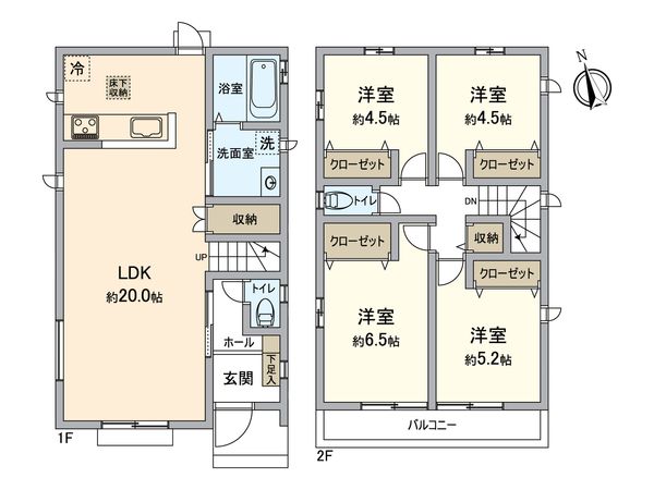 八王子市弐分方町 新築戸建 D号棟 間取図(平面図) 八王子市弐分方町 新築戸建 D号棟 間取図(平面図)