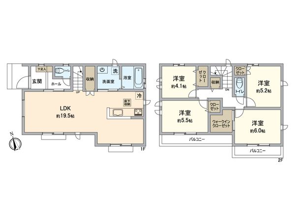 八王子市弐分方町 新築戸建 H号棟 間取図(平面図) 八王子市弐分方町 新築戸建 H号棟 間取図(平面図)