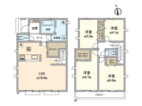 八王子市弐分方町 新築戸建 I号棟 間取図(平面図) 八王子市弐分方町 新築戸建 I号棟 間取図(平面図)