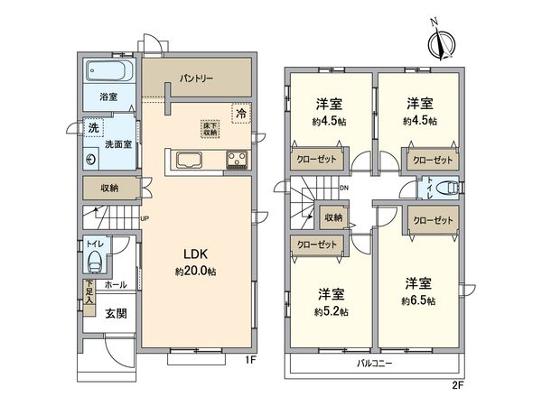 八王子市弐分方町 新築戸建 J号棟 間取図(平面図) 八王子市弐分方町 新築戸建 J号棟 間取図(平面図)