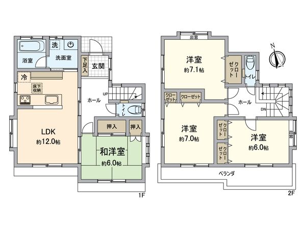 八王子市川口町 戸建 間取図(平面図) 間取図(平面図)