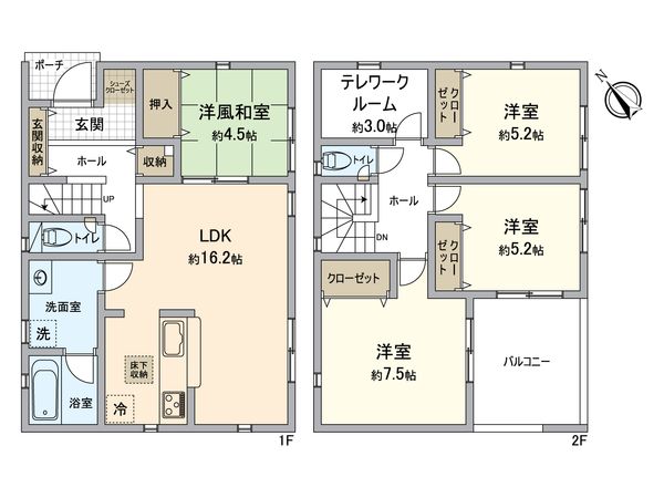 八王子市泉町 新築戸建 17号棟 間取図(平面図) 間取図(平面図)