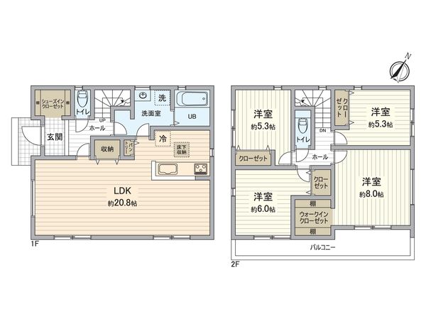 八王子市東浅川町 新築戸建 間取図(平面図)