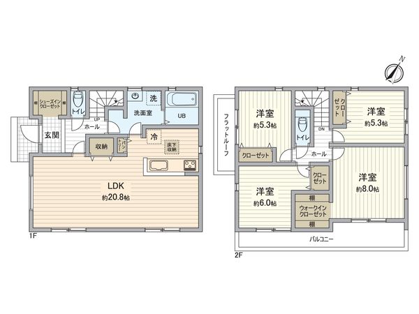 八王子市東浅川町 新築戸建 間取図(平面図)