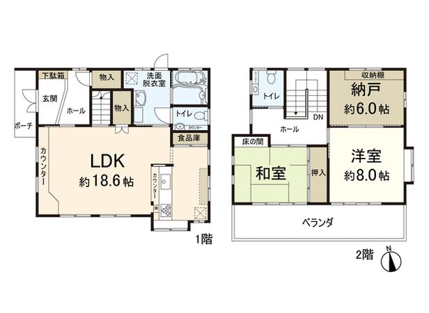 八王子市台町4丁目 戸建 間取図(平面図)